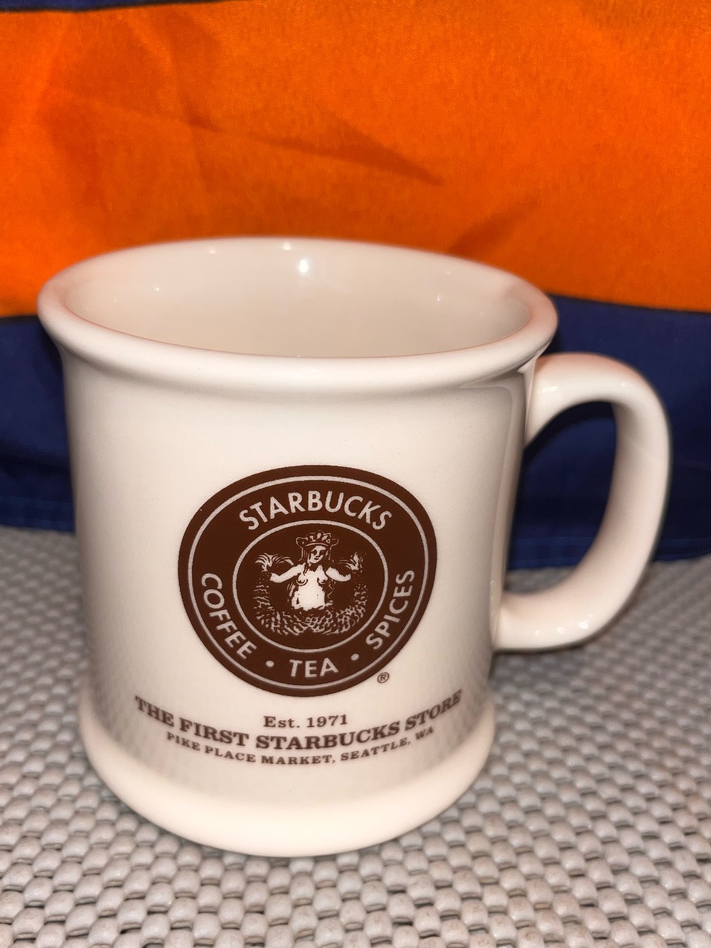 Vintage FIRST STARBUCKS STORE Pike Place Siren Split Tail Coffee Mug Made In USA